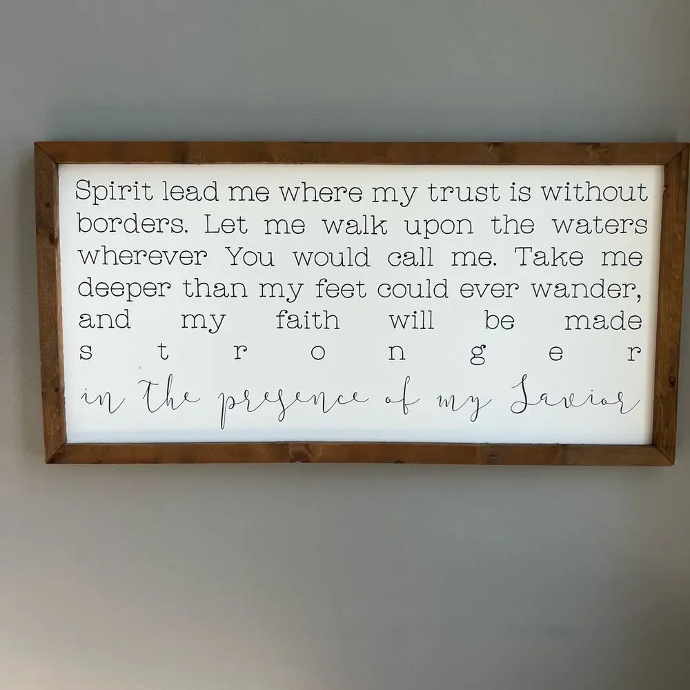 Smallwood Home 45” x 23” Large Inspirational White and Brown Wall Art Decor Wood